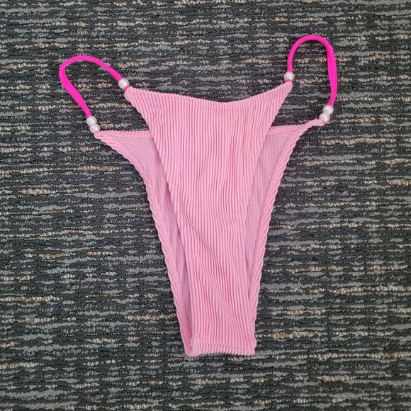 Shein Pink Corduroy Pearl Bikini - Picture 3 of 4
